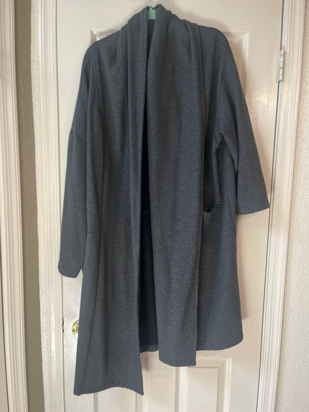 Dark Gray Open Front Coatigan